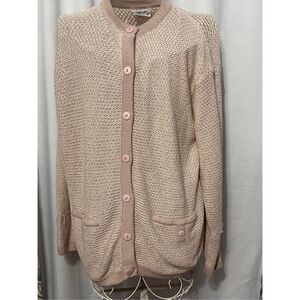 Vintage women Bleyle pink Hong Kong 80s-90s cardigan nylon blend GOOD VINTAGE CO